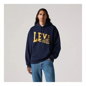 Levi's Men's Relaxed Fit Logo Hoodie Navy Blue – Size L – New With Tags